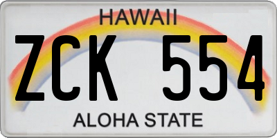HI license plate ZCK554