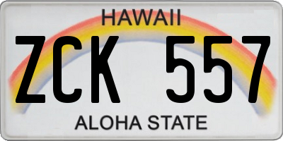 HI license plate ZCK557