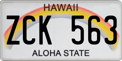 HI license plate ZCK563