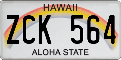 HI license plate ZCK564