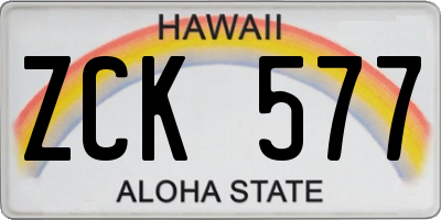 HI license plate ZCK577