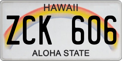 HI license plate ZCK606