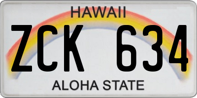 HI license plate ZCK634