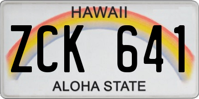 HI license plate ZCK641