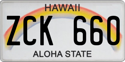HI license plate ZCK660
