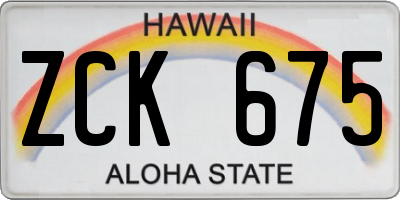 HI license plate ZCK675