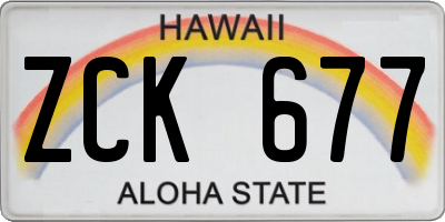 HI license plate ZCK677