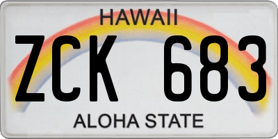 HI license plate ZCK683