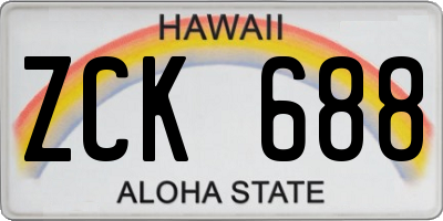 HI license plate ZCK688