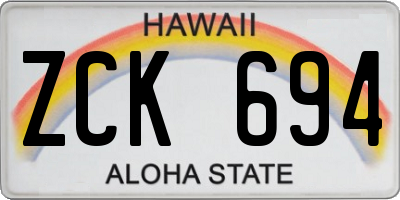 HI license plate ZCK694