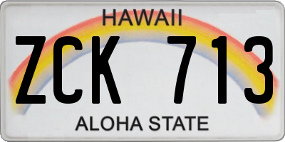 HI license plate ZCK713