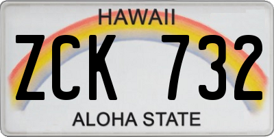 HI license plate ZCK732