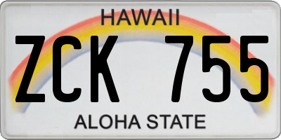 HI license plate ZCK755