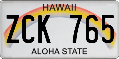HI license plate ZCK765