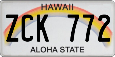 HI license plate ZCK772