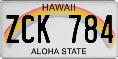 HI license plate ZCK784