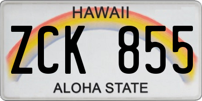HI license plate ZCK855