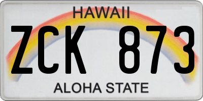 HI license plate ZCK873
