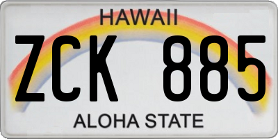 HI license plate ZCK885