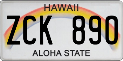 HI license plate ZCK890