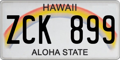 HI license plate ZCK899