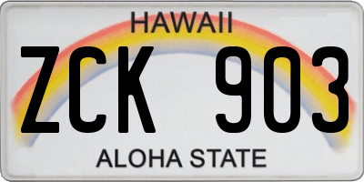 HI license plate ZCK903