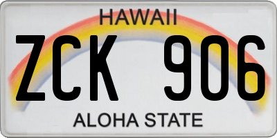 HI license plate ZCK906