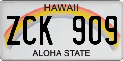 HI license plate ZCK909