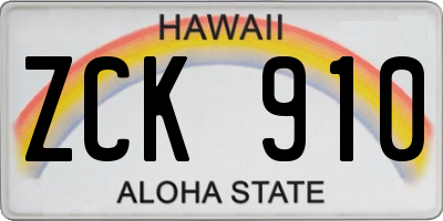 HI license plate ZCK910
