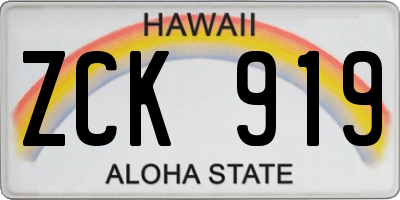 HI license plate ZCK919
