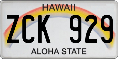 HI license plate ZCK929