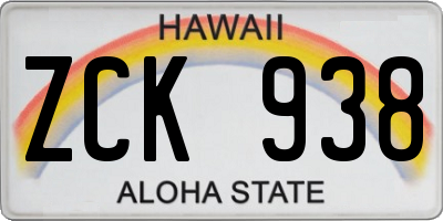 HI license plate ZCK938