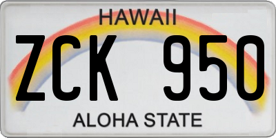 HI license plate ZCK950