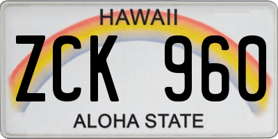 HI license plate ZCK960
