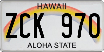 HI license plate ZCK970