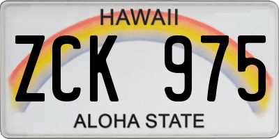 HI license plate ZCK975