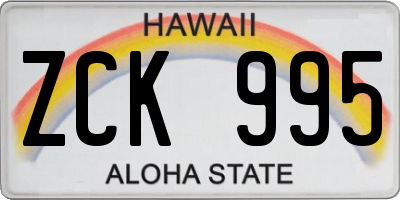 HI license plate ZCK995