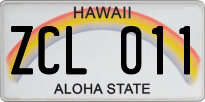 HI license plate ZCL011