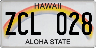HI license plate ZCL028