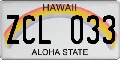 HI license plate ZCL033