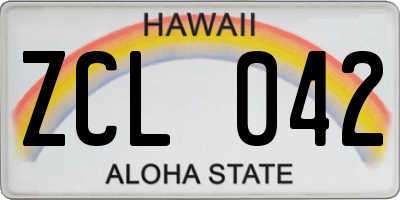 HI license plate ZCL042