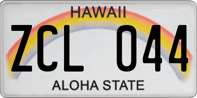 HI license plate ZCL044