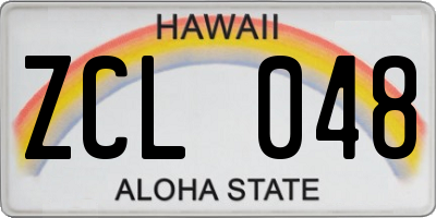 HI license plate ZCL048