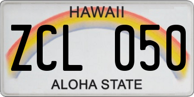 HI license plate ZCL050