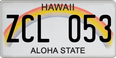 HI license plate ZCL053