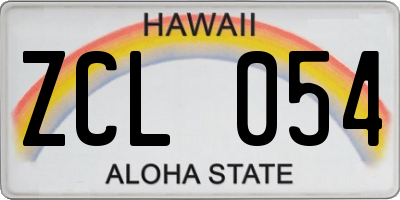 HI license plate ZCL054