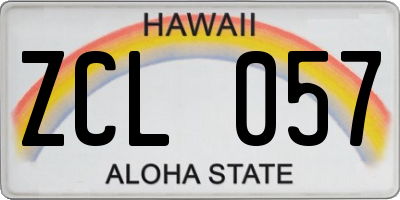 HI license plate ZCL057