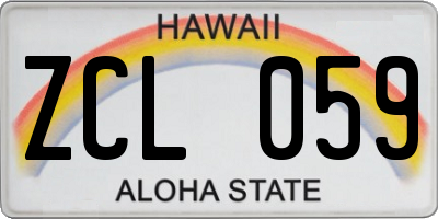 HI license plate ZCL059