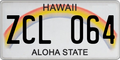 HI license plate ZCL064