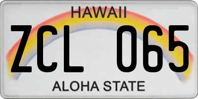 HI license plate ZCL065